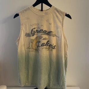 Anthropologie Pilcro  Mock Neck Tank Top Visit the Great Lakes